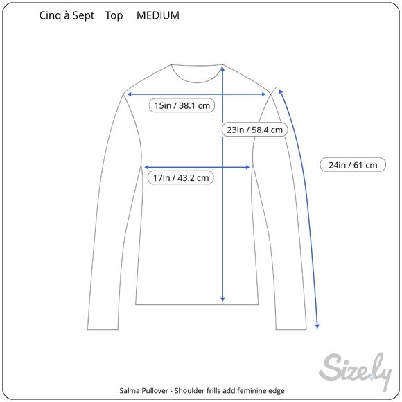 Cinq À Sept Salma Pullover Medium Red Long Sleeve Knit Sweater Shoulder Frills - Picture 5 of 8